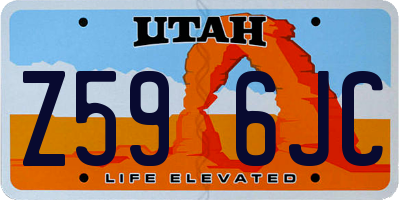 UT license plate Z596JC