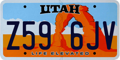 UT license plate Z596JV