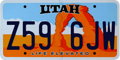 UT license plate Z596JW