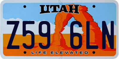 UT license plate Z596LN