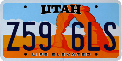 UT license plate Z596LS