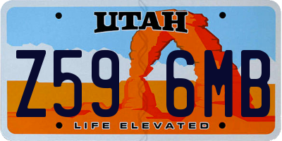 UT license plate Z596MB