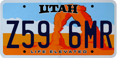 UT license plate Z596MR
