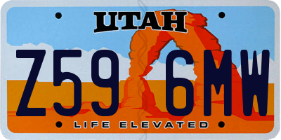 UT license plate Z596MW