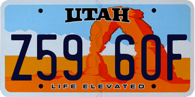 UT license plate Z596OF