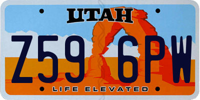 UT license plate Z596PW