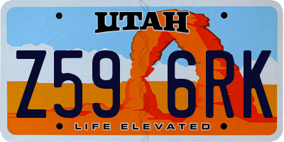 UT license plate Z596RK