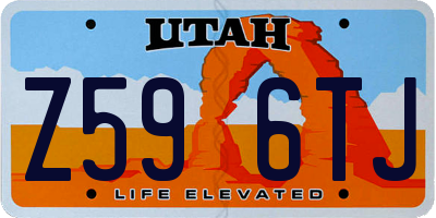 UT license plate Z596TJ