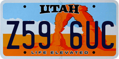 UT license plate Z596UC