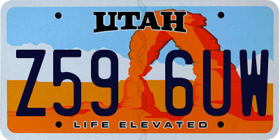 UT license plate Z596UW