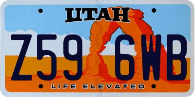 UT license plate Z596WB