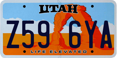 UT license plate Z596YA