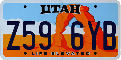 UT license plate Z596YB