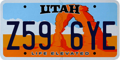 UT license plate Z596YE