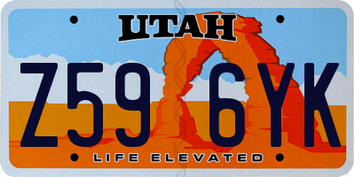 UT license plate Z596YK