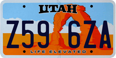 UT license plate Z596ZA