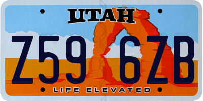 UT license plate Z596ZB
