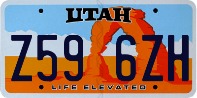 UT license plate Z596ZH
