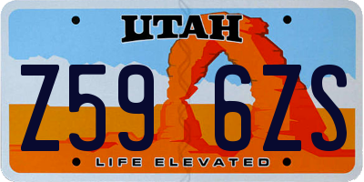 UT license plate Z596ZS