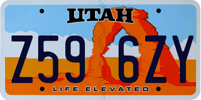 UT license plate Z596ZY
