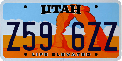 UT license plate Z596ZZ