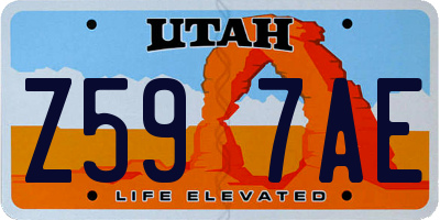 UT license plate Z597AE
