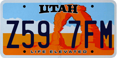 UT license plate Z597FM