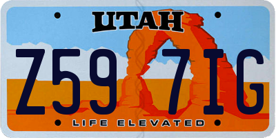UT license plate Z597IG