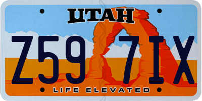 UT license plate Z597IX