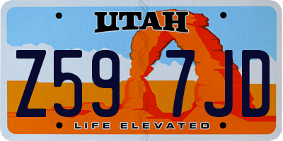 UT license plate Z597JD