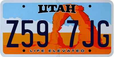 UT license plate Z597JG