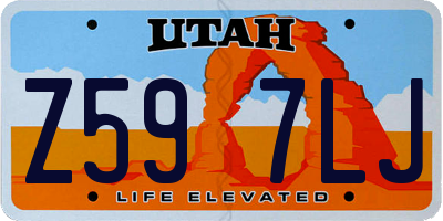 UT license plate Z597LJ