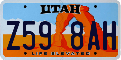 UT license plate Z598AH