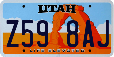 UT license plate Z598AJ