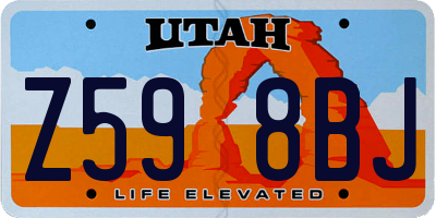 UT license plate Z598BJ