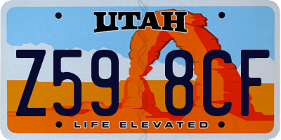 UT license plate Z598CF