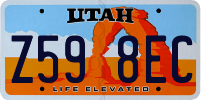 UT license plate Z598EC