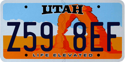 UT license plate Z598EF