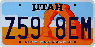 UT license plate Z598EM
