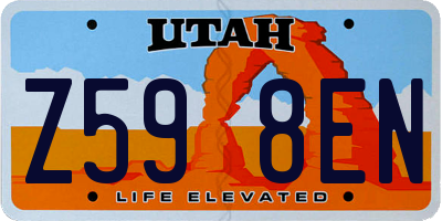 UT license plate Z598EN