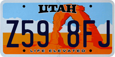 UT license plate Z598FJ