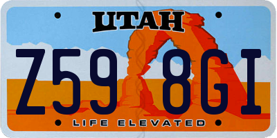 UT license plate Z598GI
