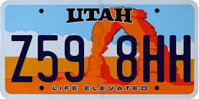 UT license plate Z598HH
