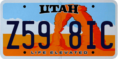 UT license plate Z598IC