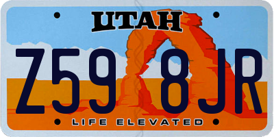 UT license plate Z598JR