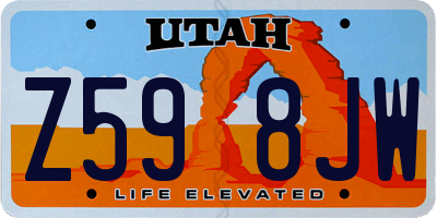 UT license plate Z598JW
