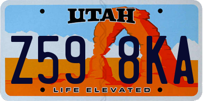 UT license plate Z598KA