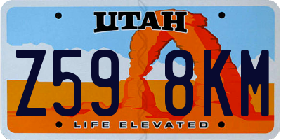 UT license plate Z598KM