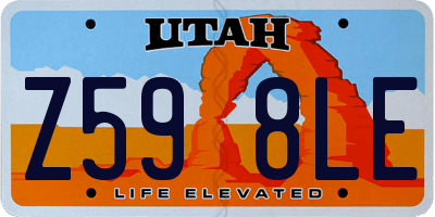 UT license plate Z598LE