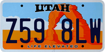 UT license plate Z598LW